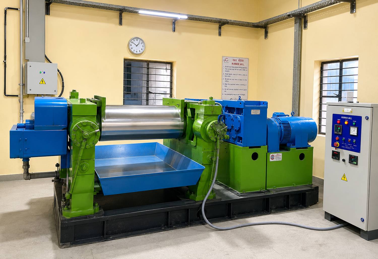 Two-roll rubber mixing mill